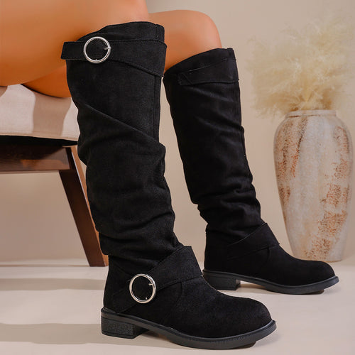 Elegant over-the-knee boots for ladies in soft and elastic material Amarae