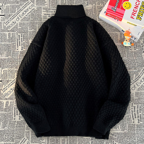 Pull femme en grosse maille avec col montant Amarae