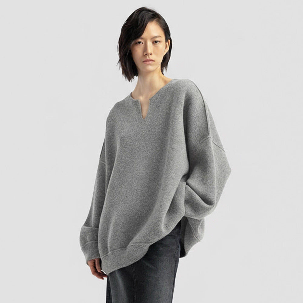 Pull en maille surdimensionné pour femme avec décolleté en V Chic & Stil
