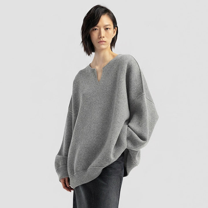 Pull en maille surdimensionné pour femme avec décolleté en V Chic & Stil