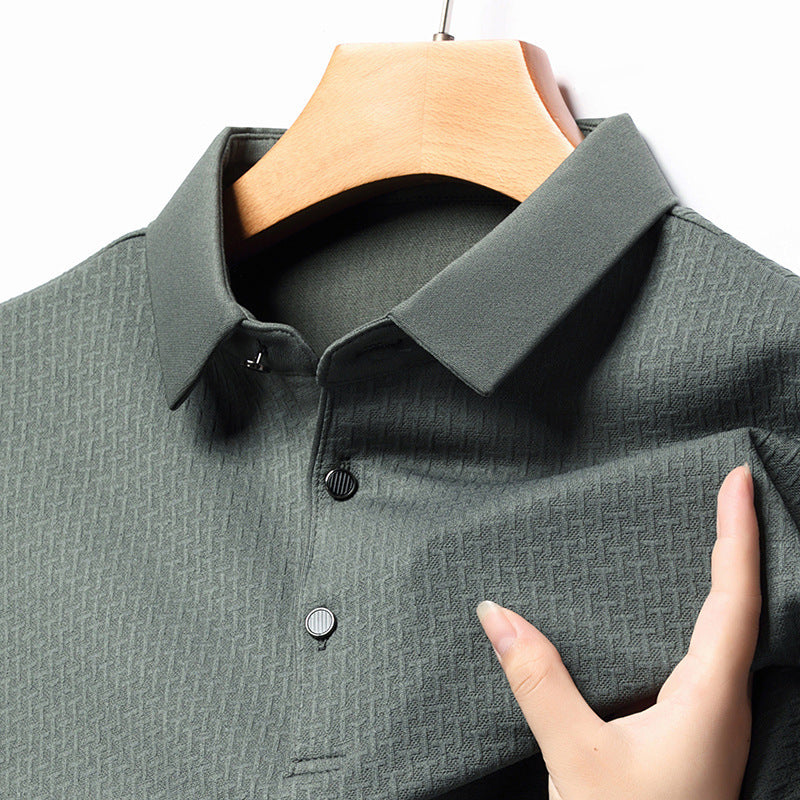 Long sleeve polo shirt for men with structured design and modern cut Lune London