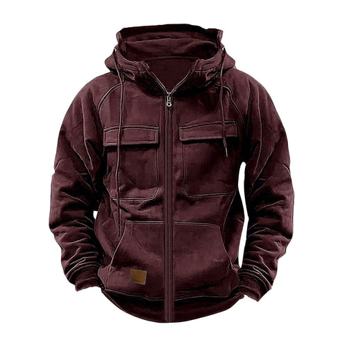 Robust hooded jacket for men with practical pockets and stylish zipper Amarae