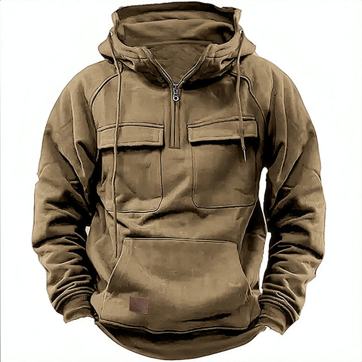 Men's stylish hoodie with functional pockets and modern zipper Amarae