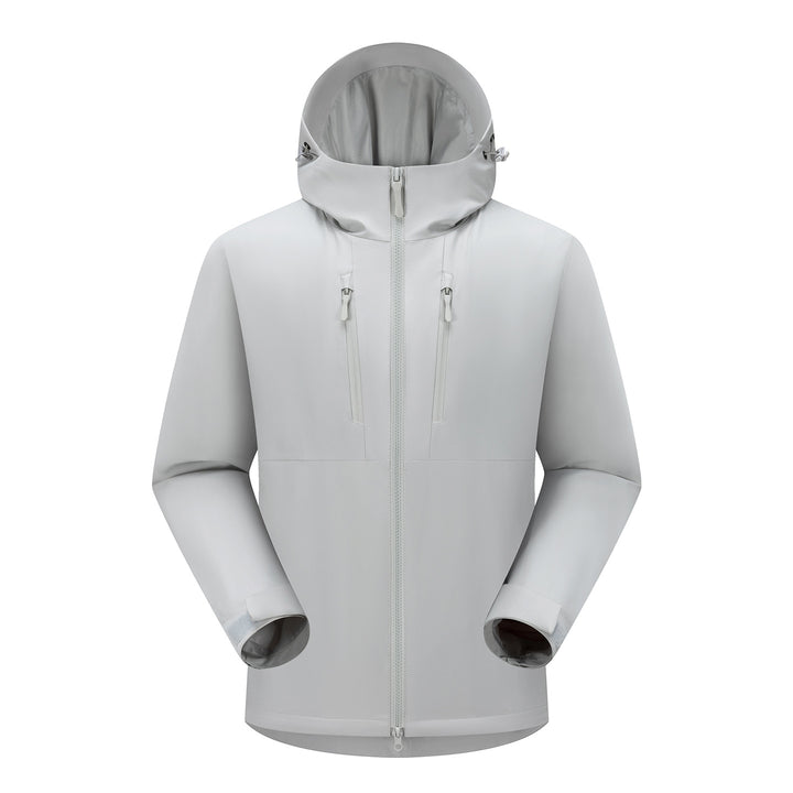 Men's Technical Softshell Jacket with Ergonomic Hood and Vertical Chest Pockets Amarae