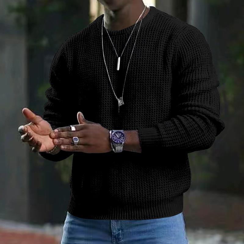 Structured knit pullover for men in soft material Lune London