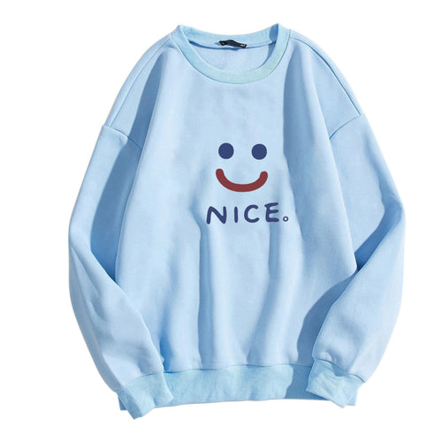 Women casual sweatshirt with cheerful smile motif Chic & Stil