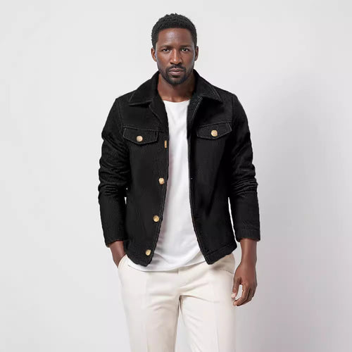 Men's denim jacket with buttons and pockets Amarae