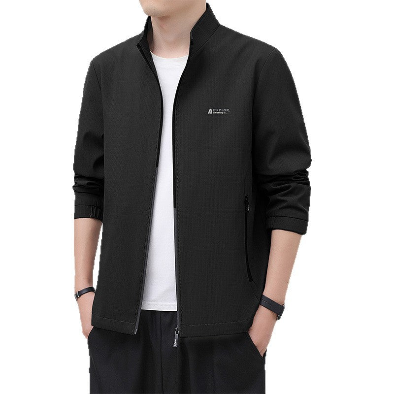 Men's Lightweight Everyday Softshell Jacket with Stand-Up Collar, Wind-Resistant Membrane and Zipper Pockets Amarae