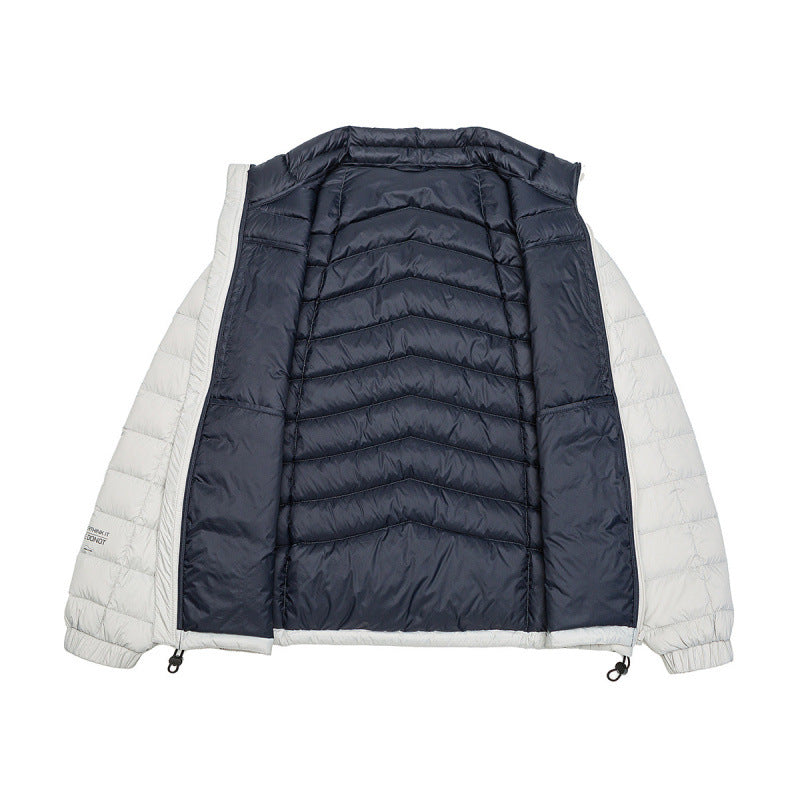 Unisex Short Boxy Insulation Jacket with Light Thermal Padding, High Stand-Up Collar and Drawstring Hem Amarae