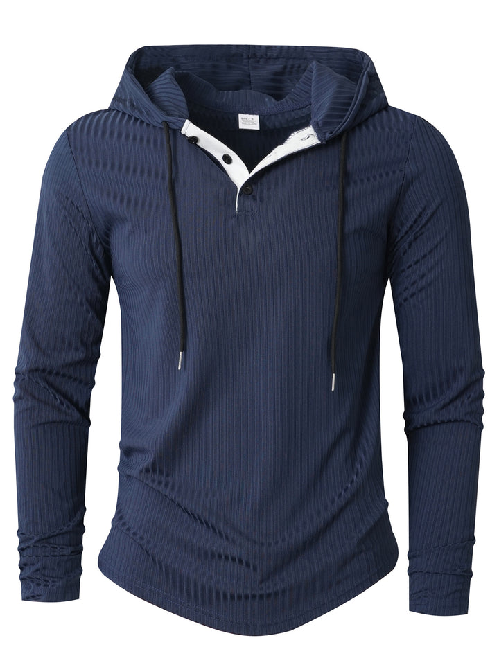 Men's Hoodie Sporty Long Sleeve with Textured Surface Lune London