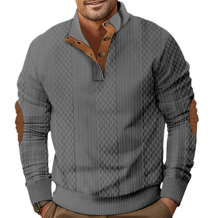 Trendy knit sweater for men with a unique structure and Lune London collar