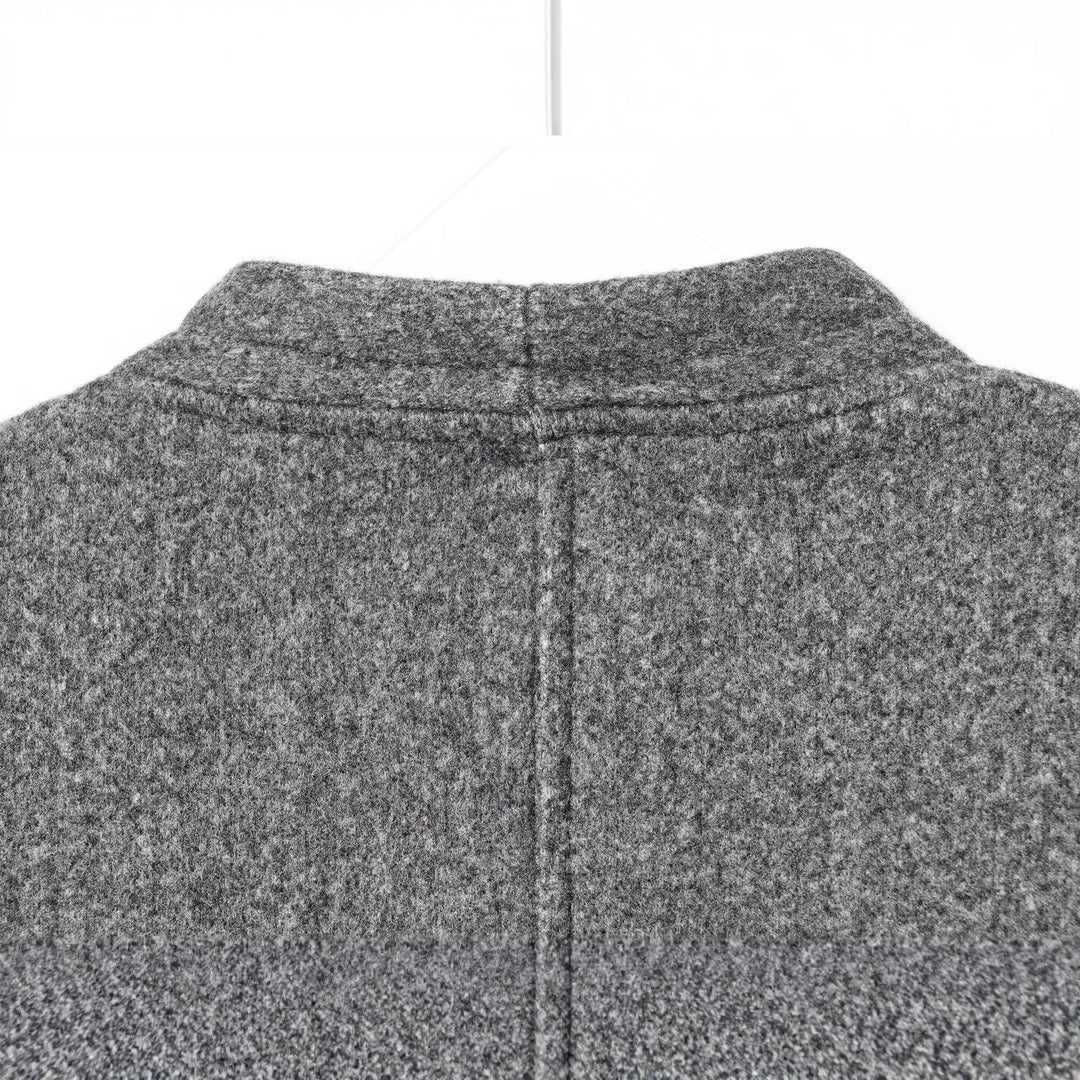 Women’s short jacket made of wool blend with round neck and decorative button placket Amarae