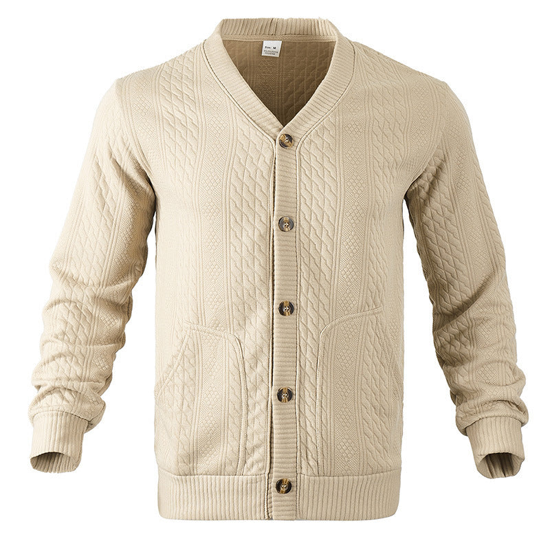 Men's knitted jacket with classic design and structured pattern Lune London