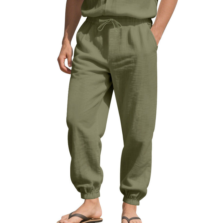 Lune London Women's Breathable Linen Lounge Pants with Elastic Waist
