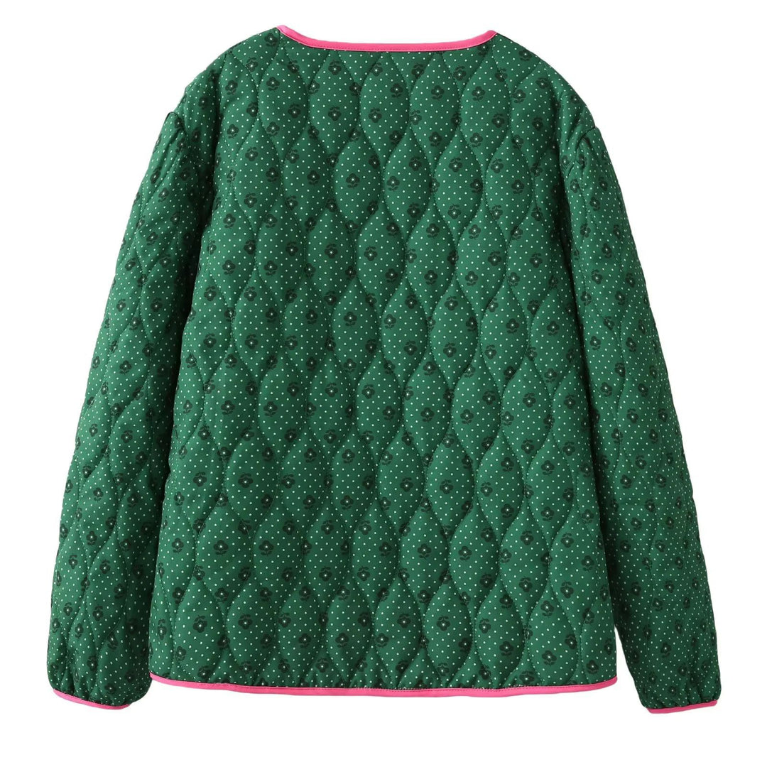 Women’s quilted leisure jacket with contrasting piping and an elegant buttonhole Lune London