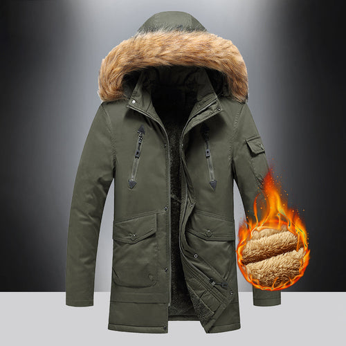 Men's insulated winter jacket with high-quality faux fur collar Amarae