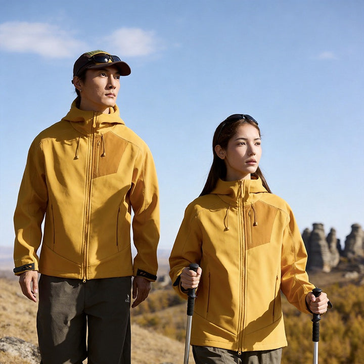 Men's Softshell Trekking Jacket with Hood breathable windproof stretch Amarae