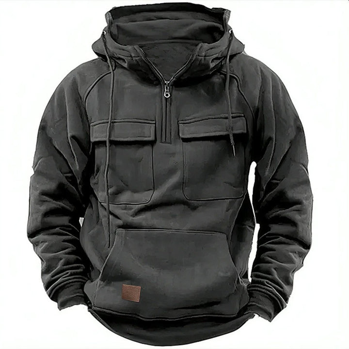 Men's stylish hoodie with functional pockets and modern zipper Amarae