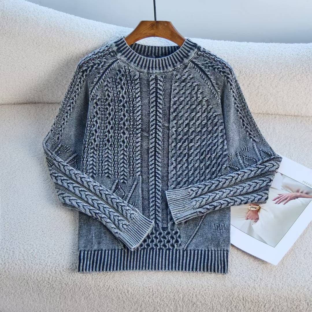 Pull en tricot épais pour femmes avec un motif de câble unique et une coupe décontractée Chic & Stil