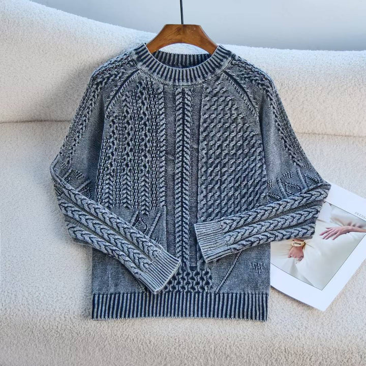 Pull en tricot épais pour femmes avec un motif de câble unique et une coupe décontractée Chic & Stil