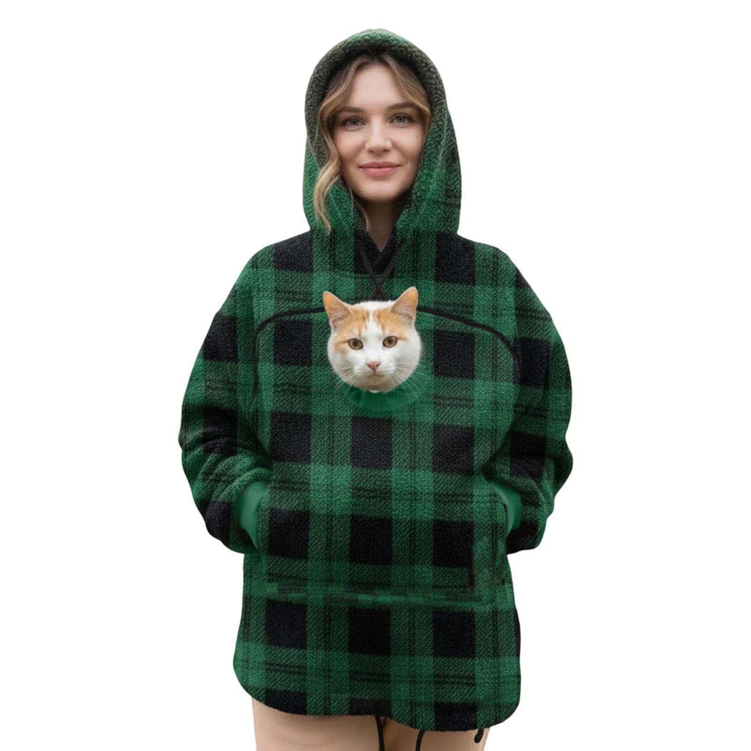 Women’s hoodie with integrated cat cave and extra soft fleece Amarae