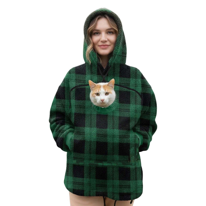 Women’s hoodie with integrated cat cave and extra soft fleece Amarae
