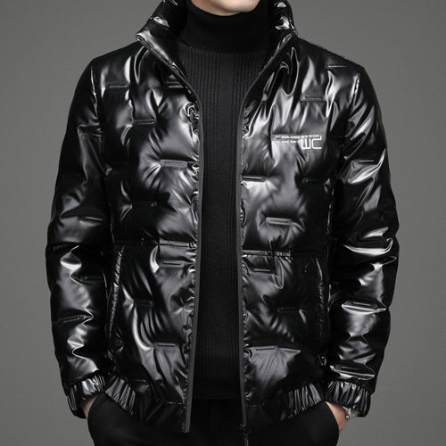 Shiny quilted jacket for men with high collar Amarae