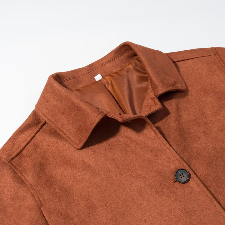 Veste en suède pour femmes avec poches pratiques et coupe classique Chic & Stil