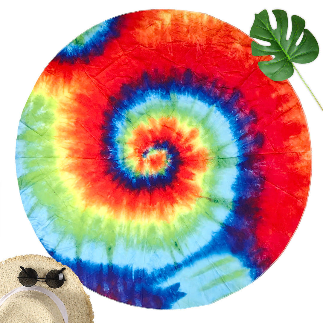 Ladies Hippie Style Batik Round Beach Blanket Lune London