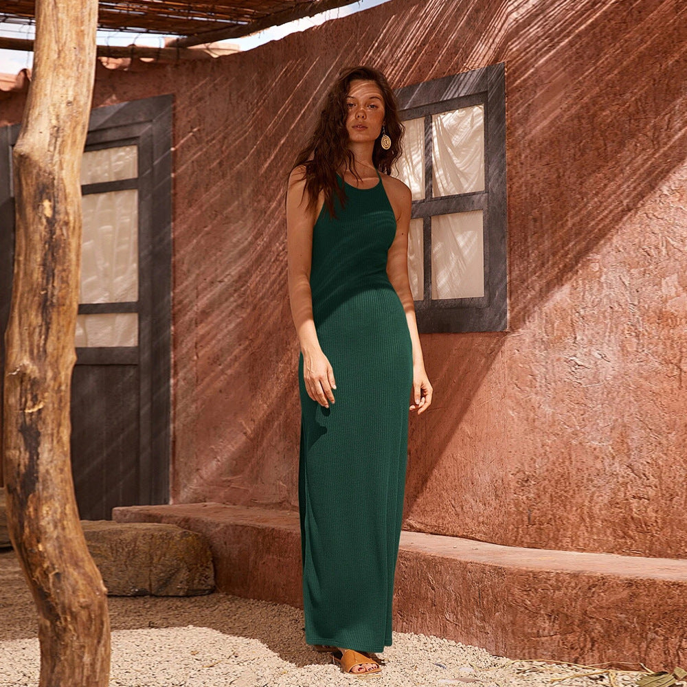 Robe maxi pour femmes avec texture côtelée élégante et coupe ajustée Chic & Stil