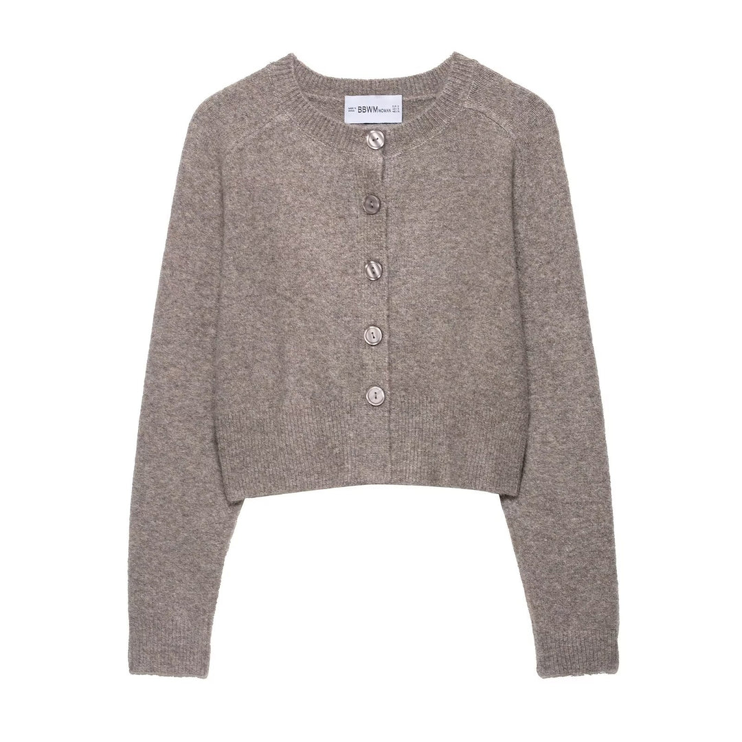 Women's knitted jacket with button placket and relaxed fit Lune London