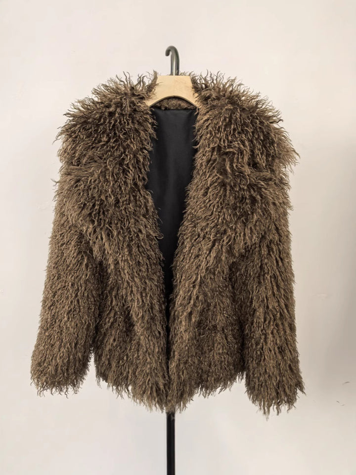 Women's long coat in faux fur Lune London