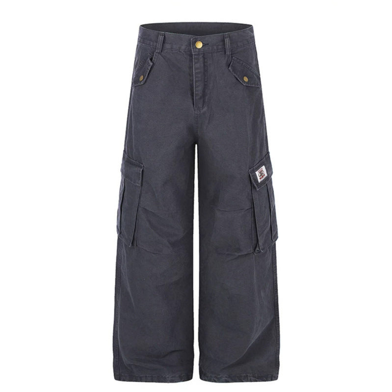 Women Wide High-Waist Cargo Pants with Large Flap Pockets and Utility Details Amarae