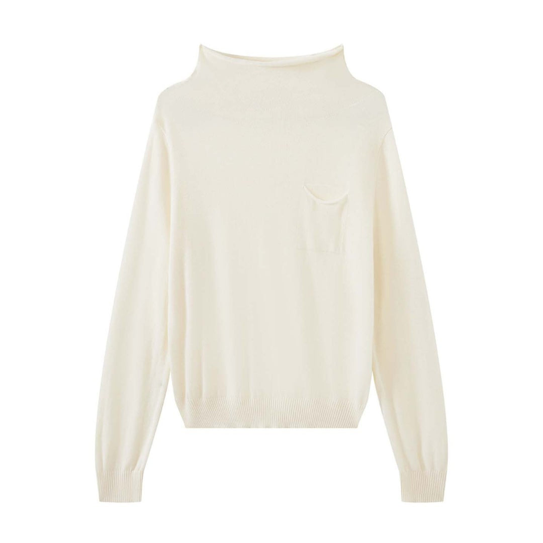 Women Lightweight Fine Knit Hoodie with Subtle Chest Pocket Amarae