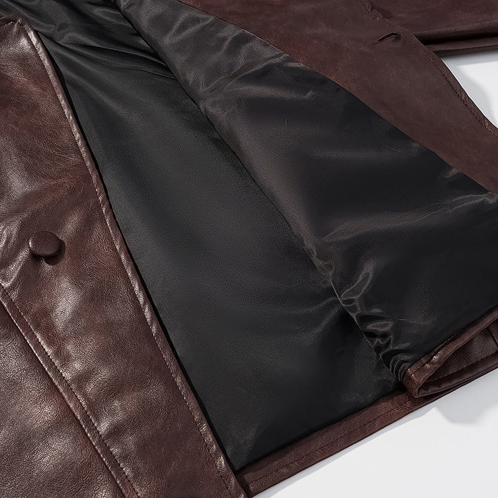Women's faux leather jacket with modern design and casual pockets Lune London