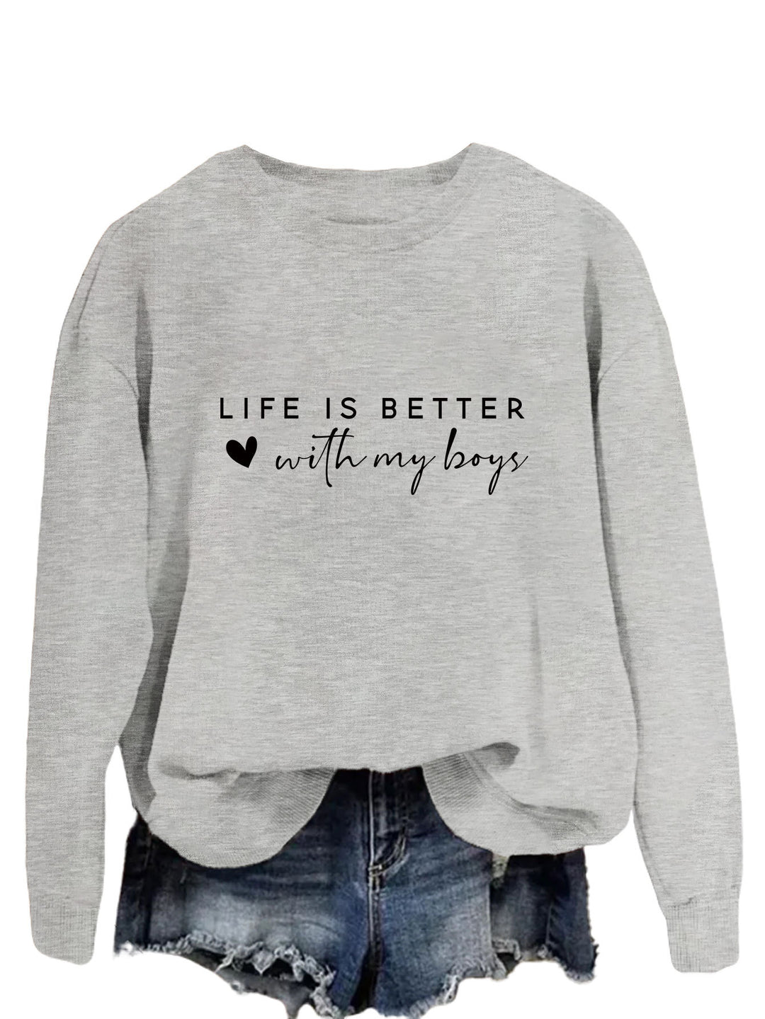 Pull femme confortable à col rond avec impression inspirante Chic & Stil