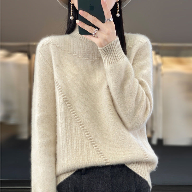 Pull en tricot pour femmes avec col structuré et coupe asymétrique Chic & Stil