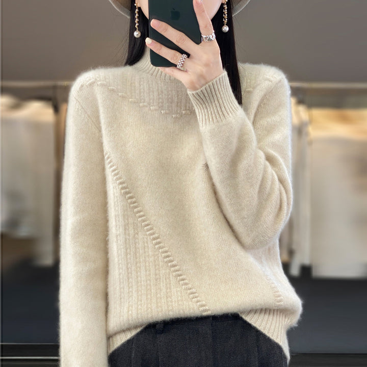 Pull en tricot pour femmes avec col structuré et coupe asymétrique Chic & Stil