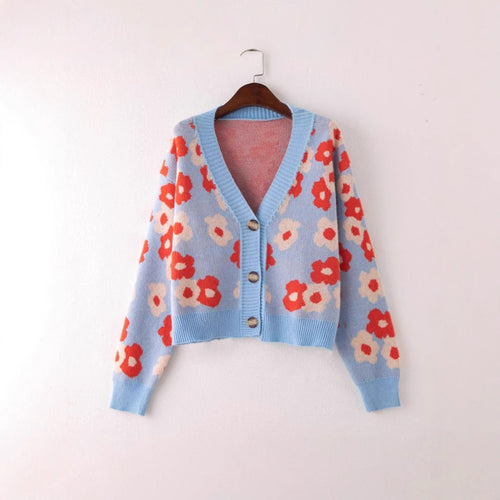 Women's cardigan with floral pattern and button details Amarae