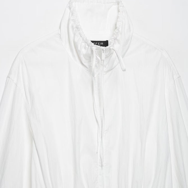 Women's lightweight cropped windbreaker with drawstring waist and high stand-up collar Amarae