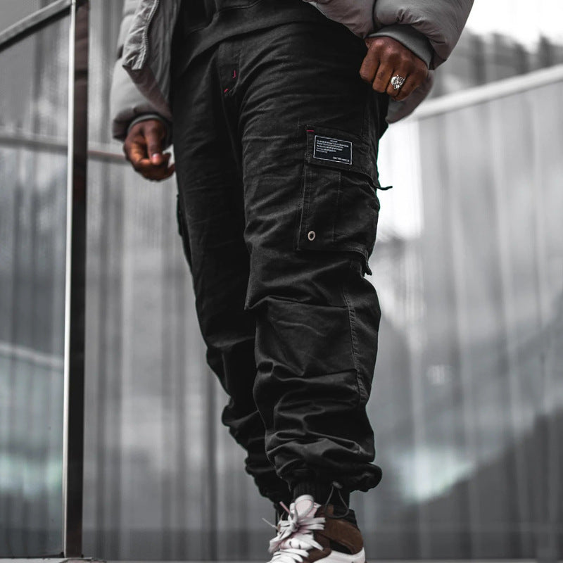 Functional cargo pants for men with elastic waistband and multiple pockets Lune London