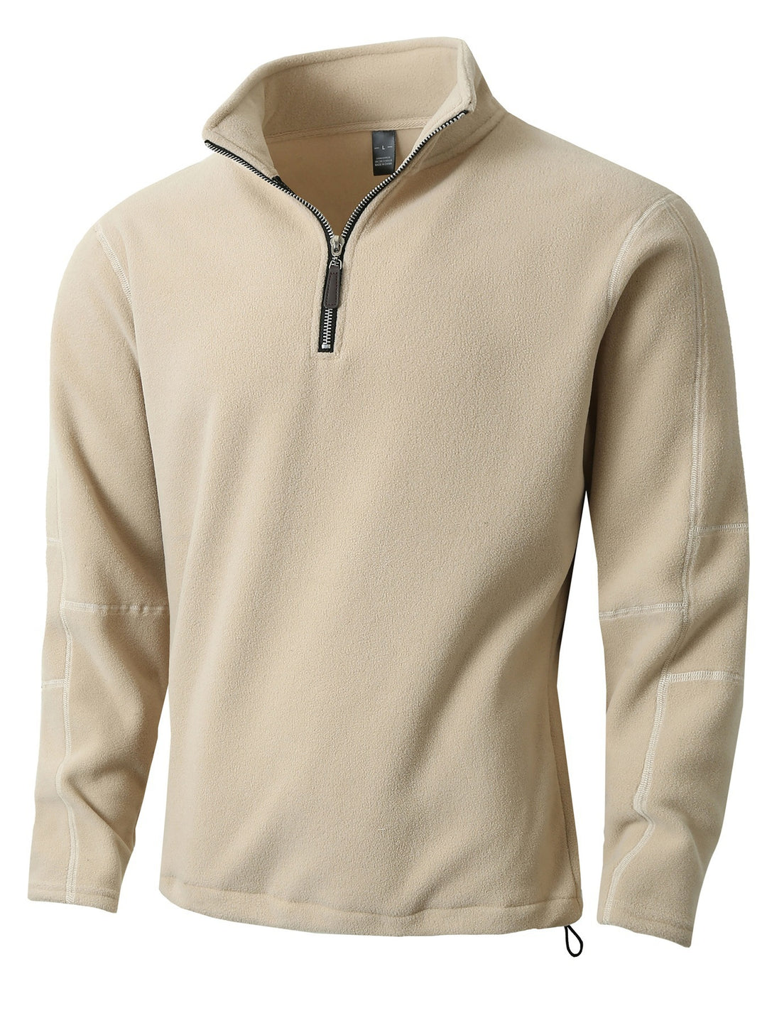 Men's Fleece Pullover with practical zip elements and high collar Lune London