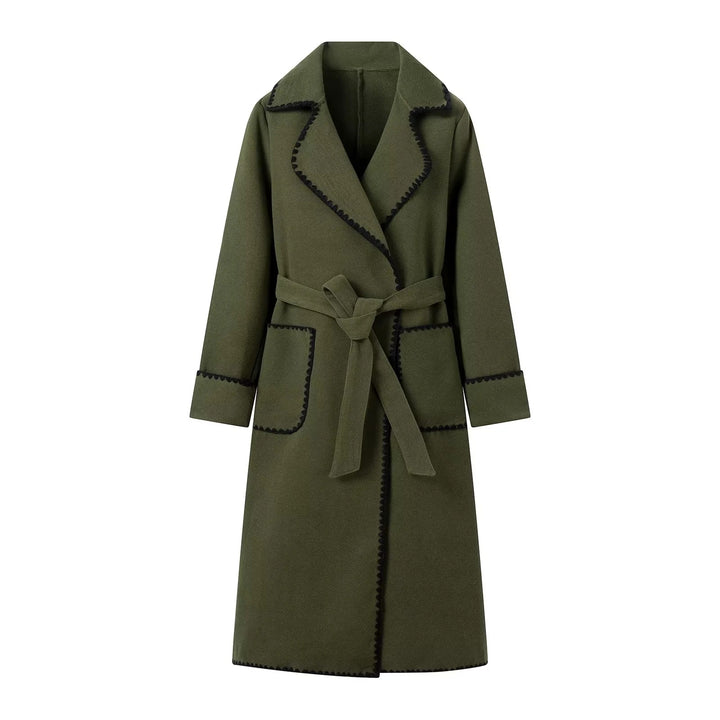 Manteau en laine élégant pour femmes avec décoration contrastée Chic & Stil
