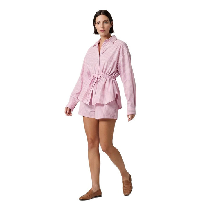 Women's Striped Loungewear Set made of Lightweight Cotton with Drawstring Waist & Shorts Amarae