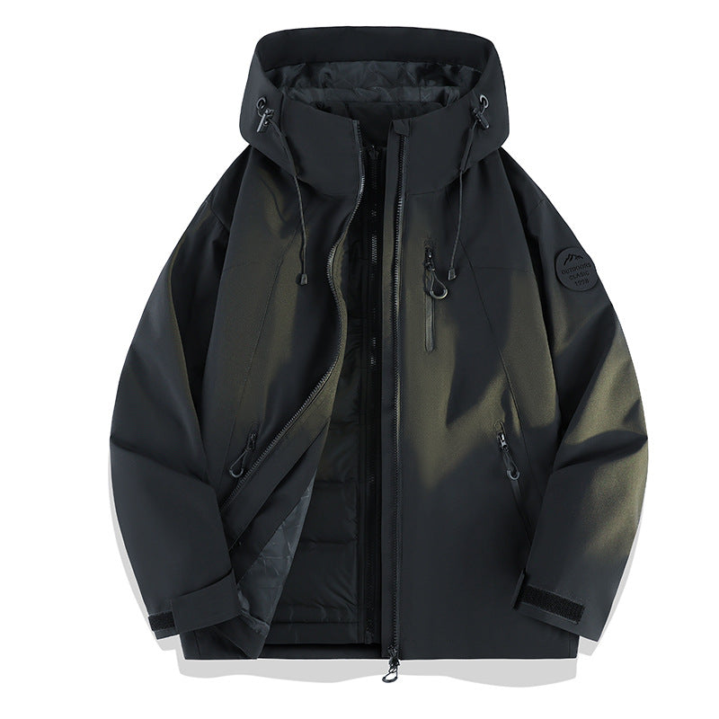 Women Lightweight Waterproof Hooded Jacket with Teddy Charm and Concealed Zipper Pockets Amarae