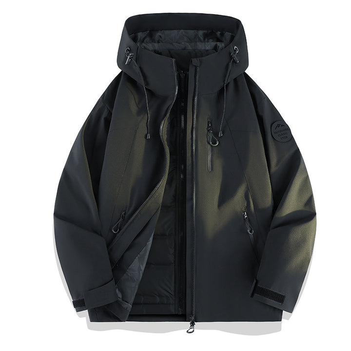 Women Lightweight Waterproof Hooded Jacket with Teddy Charm and Concealed Zipper Pockets Amarae