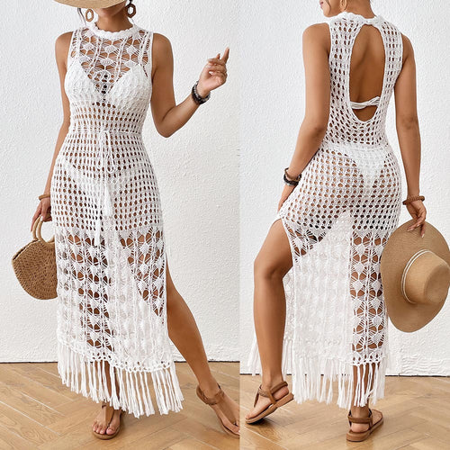 Amarae Crochet Fringe Maxi Dress for Women