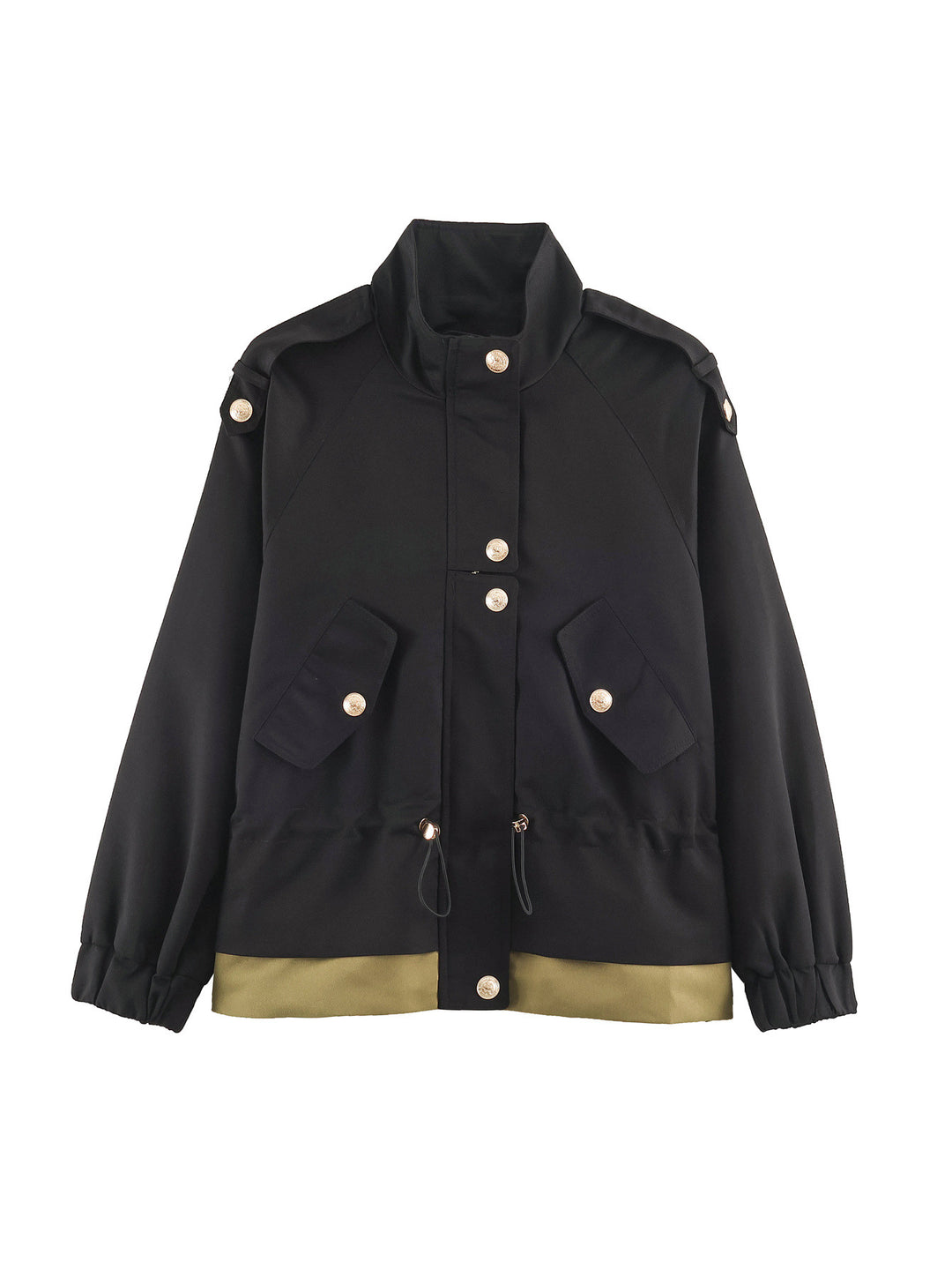 Women's short parka in field style with drawstring, flap pockets and stand-up collar Amarae