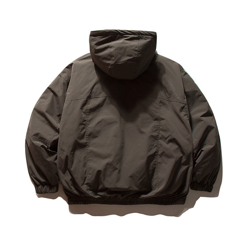 Men's lightweight wind and water-repellent hoodie jacket in boxy oversized cut with elastic cuffs Amarae