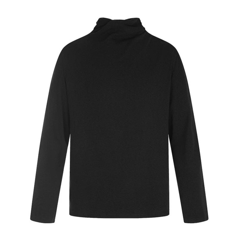 Men's Long Sleeve Shirt with Loose Stand Collar made of Soft Jersey Amarae